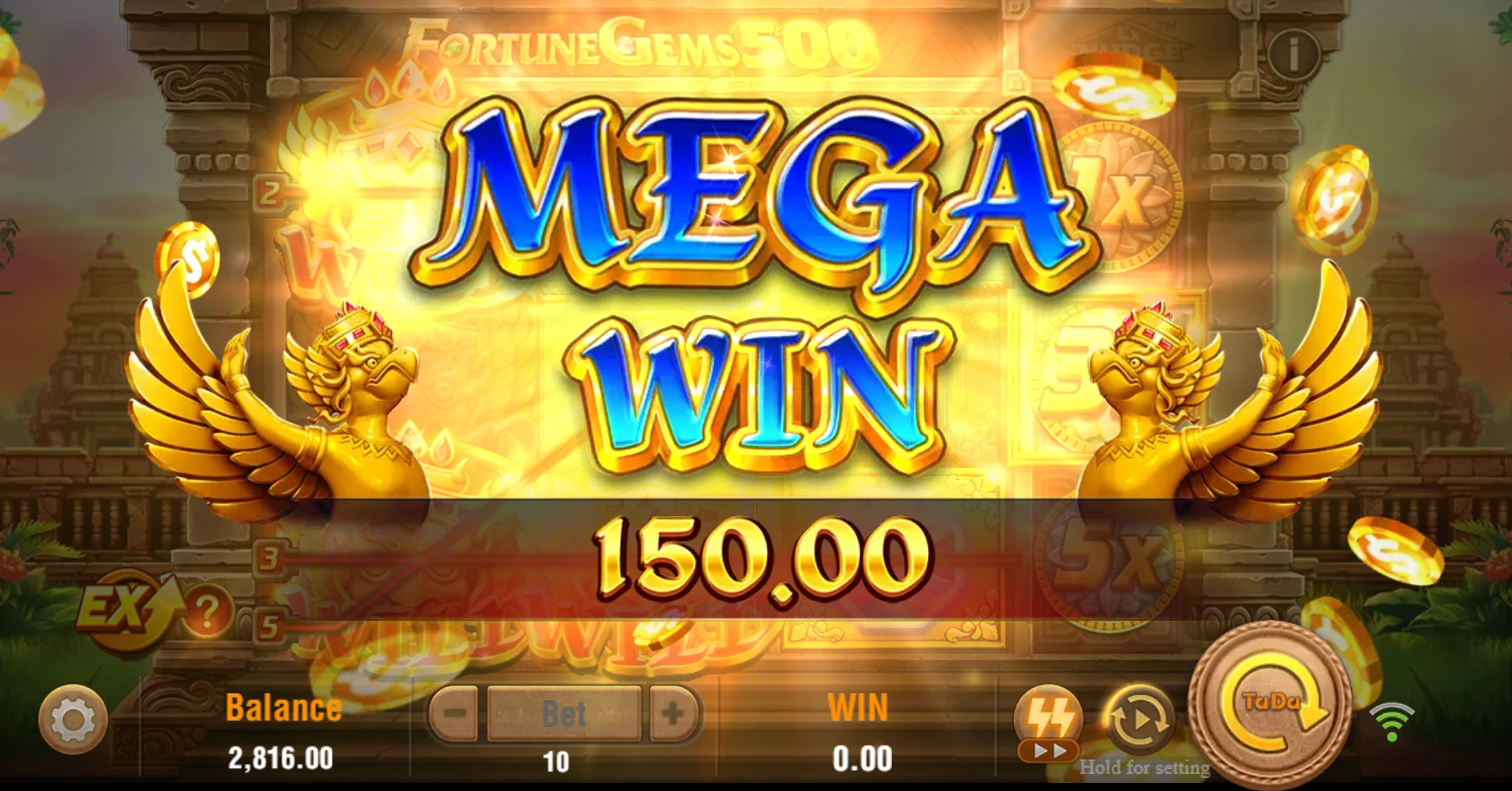 Fortune gems 500 mega win.